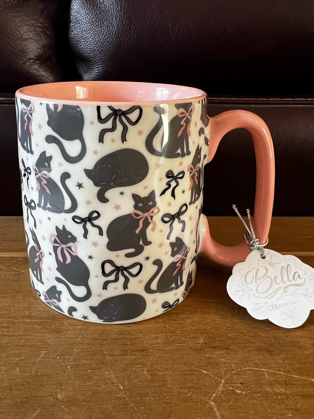 NWT 10 Strawberry Street Bella ceramic mug with cats!